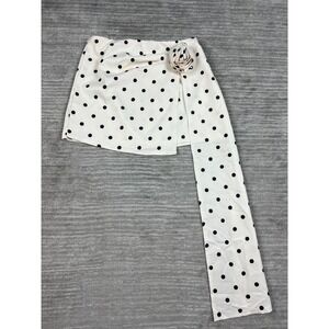 Aveloria Skirt Womens S Cream Polka Dot Asymmetrical Rosette Sash Mini Skirt